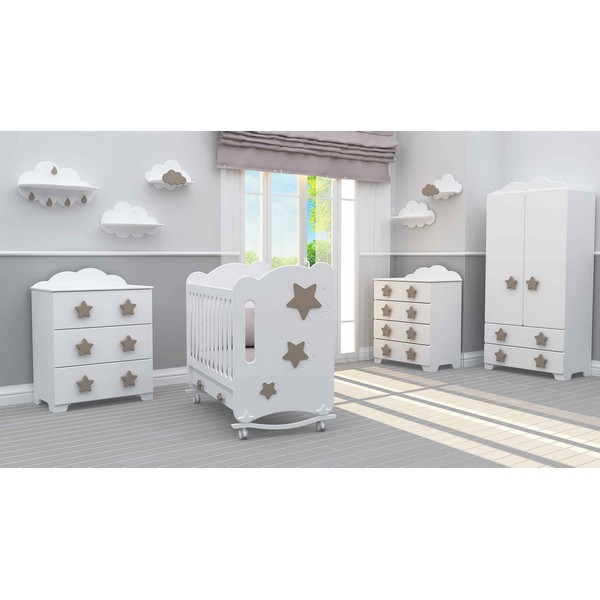 Продукт Bambino Casa Stelle Grandi Felici Tortora - Комод Капучино - 0 - BG Hlapeta